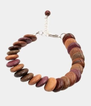 Bracelet Bois Multicolore Sephora avec différentes essences de bois colorées telles que l'amarante, le mûrier, et le palissandre.