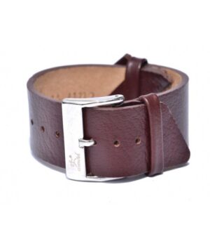 Bracelet en cuir chocolat pour femme, modèle Luana, élégant et adaptable aux montres Square