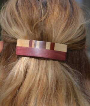 Barrette bois en marqueterie - Eve