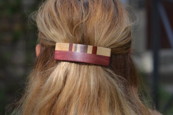 Barrette bois en marqueterie - Eve