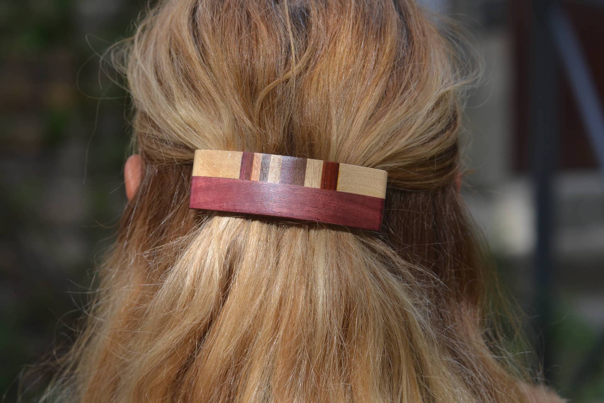 Barrette bois en marqueterie - Eve