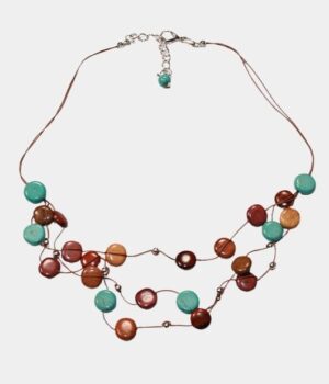 Collier Myra en bois précieux et turquoise