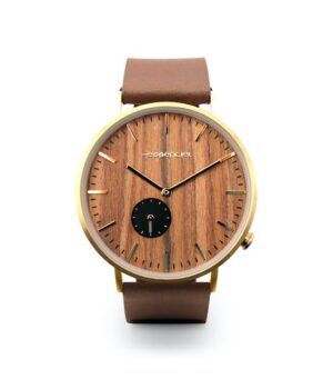 Montre homme métal noyer City