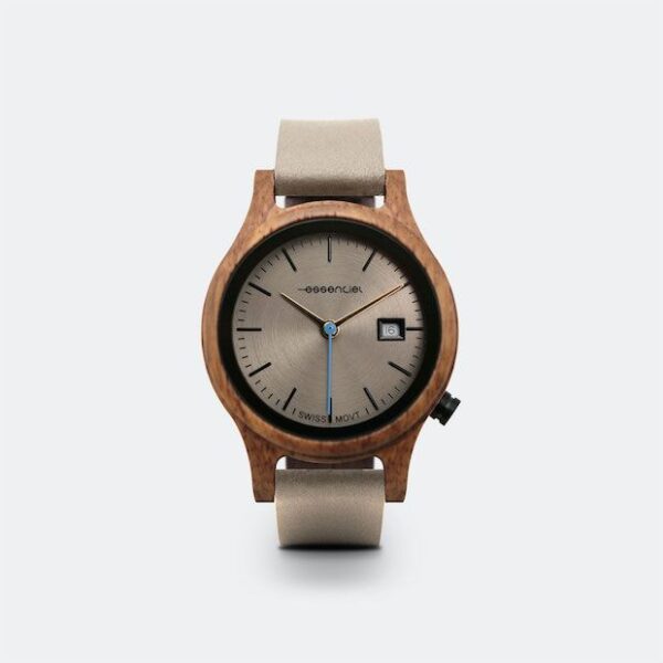 Découvrez l'élégance artisanale de la montre Chestnut Gris. Commandez maintenant et profitez de la livraison gratuite en 48h !