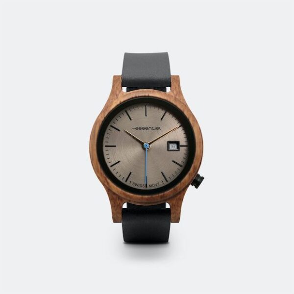 Bracelet interchangeable en cuir noir pour montre femme
