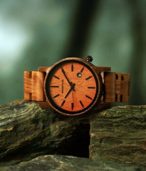 Montre bois homme noyer Explorer, design masculin et sportif.