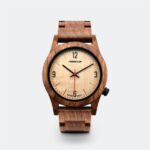 Montre homme en bois noyer Moka élégante