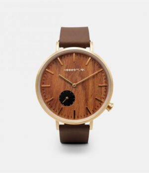 Grand cadran extra plat de la montre en cuir gold Paris