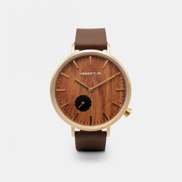 Grand cadran extra plat de la montre en cuir gold Paris