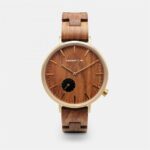 Cadran extra plat minimaliste en bois de noyer - montre femme