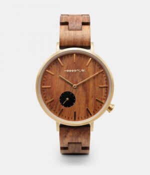 Cadran extra plat minimaliste en bois de noyer - montre femme