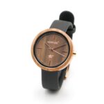 Cadran rond extra plat en noyer de la montre Platina noire