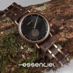 Montre en bois Quantum avec bracelet interchangeable ébène et métal