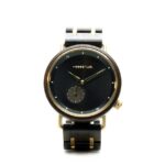 Montre homme bois ébène Quantum avec cadran métal noir intense