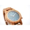 Montre sportwear femme bois de noyer cadran bleu