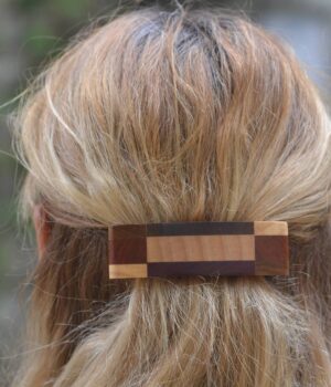 Barrette bois en marqueterie - Lise