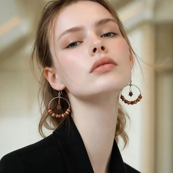 Boucles d'oreilles bois étoile Lena