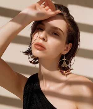 Alternative view of Boucles d'oreilles créole TrisKel Lola