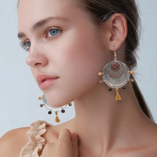 Boucles en bois et filigrane créole Lilli