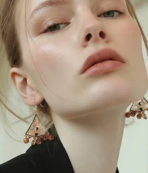 Alternative view of Boucles orientale bois doré Fatima