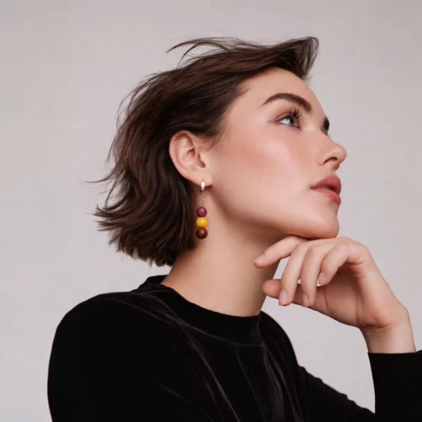 Boucles d'oreilles perles en bois Prety