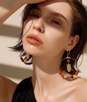 Alternative view of Boucles d'oreilles chouette doré Kaos