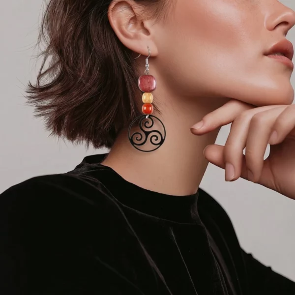 Boucles d'oreilles multicolore - Le triskel Louisa