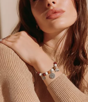 Bracelet -Jonc bois Howlite Samia