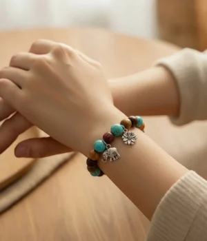 Bracelet bois et turquoise Bella