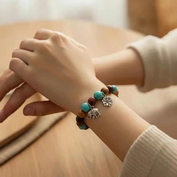 Bracelet bois et turquoise Bella