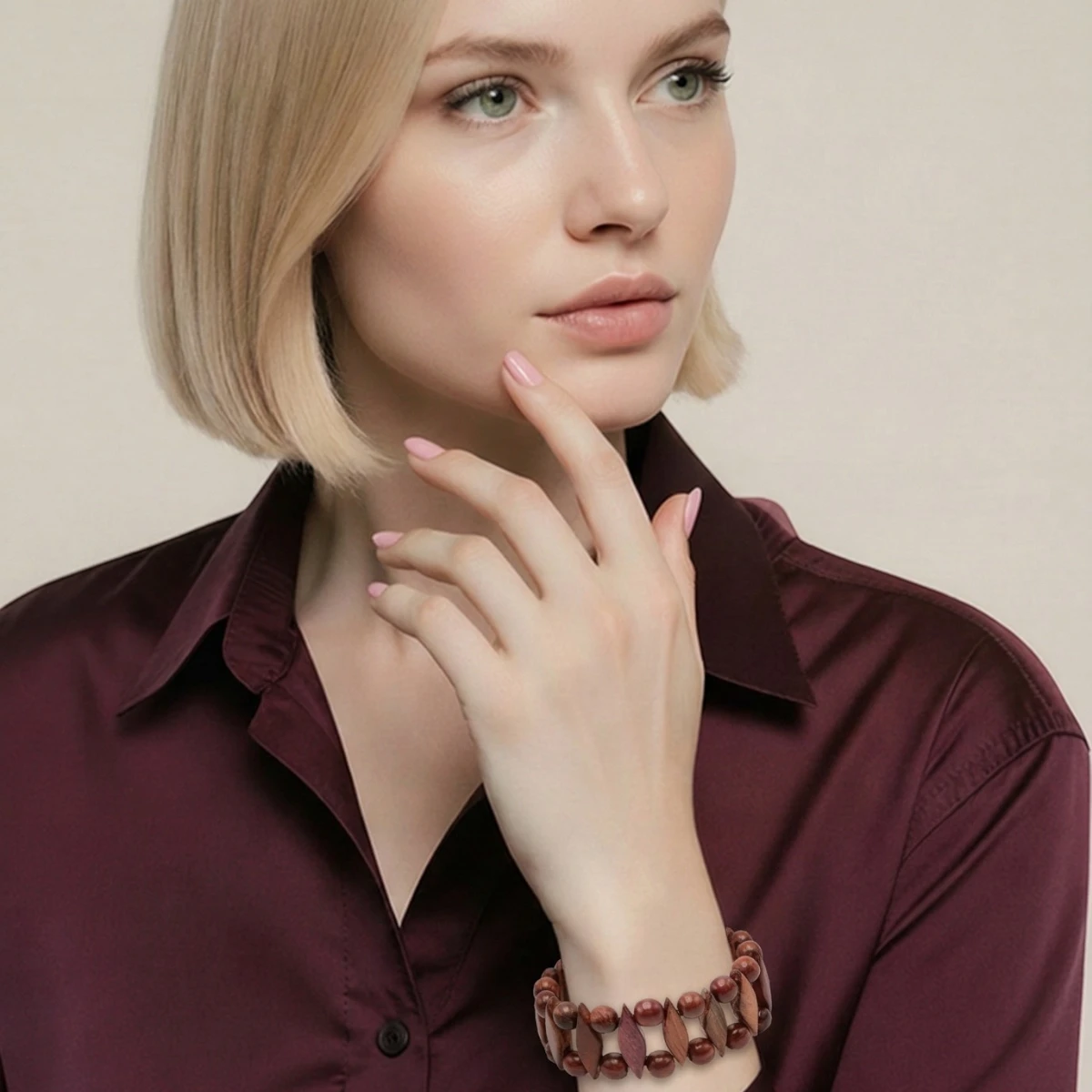 Bracelet bois multicolore Olympia – Image 4