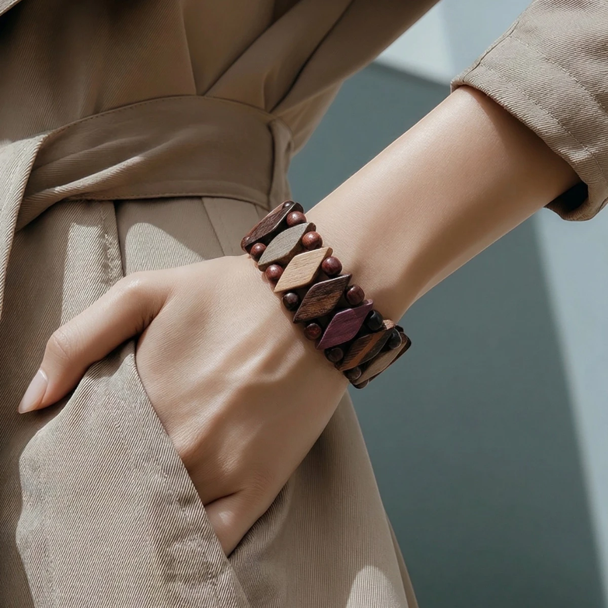 Bracelet bois multicolore Sandra – Image 3