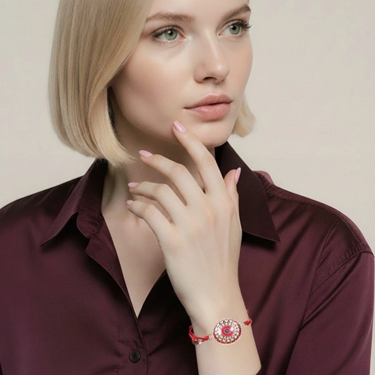 Bracelet cabochon et bois Alexia