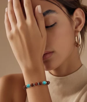 Bracelet élastique amarante et turquoise - Kenzo