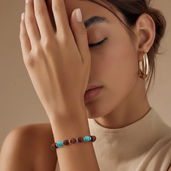 Bracelet élastique amarante et turquoise - Kenzo