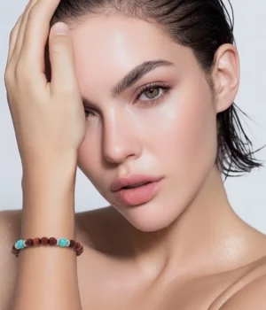 Bracelet mixte bois et Turquoise Kenzo