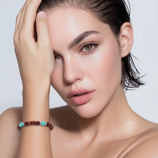 Bracelet mixte bois et Turquoise Kenzo