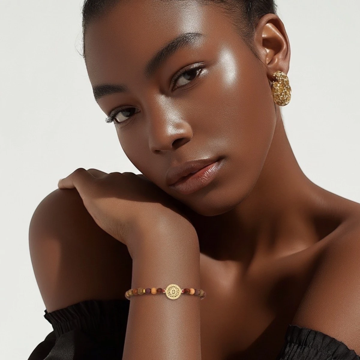 Bracelet multicolore doré Jeanne