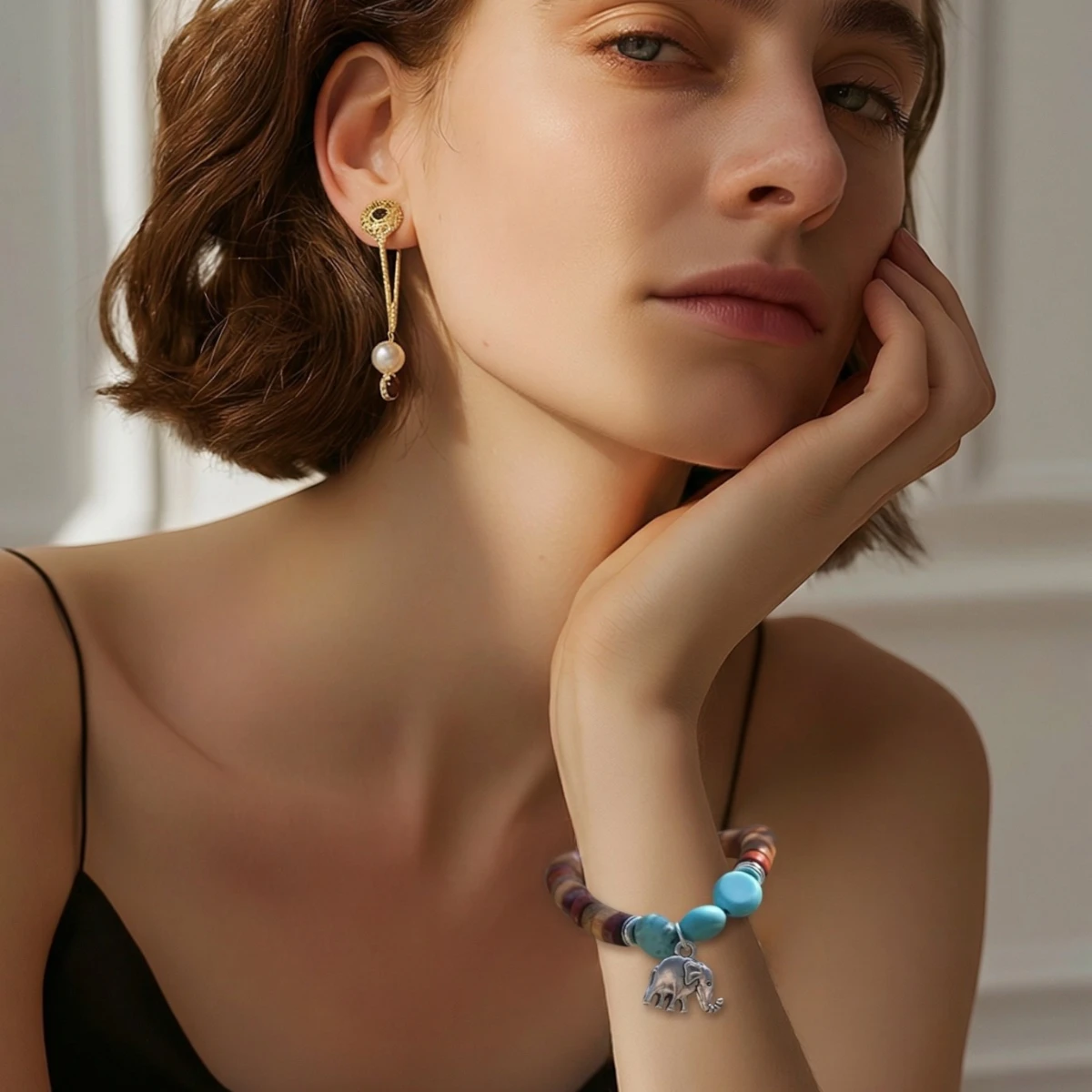 Bracelet turquoise éléphant Olga