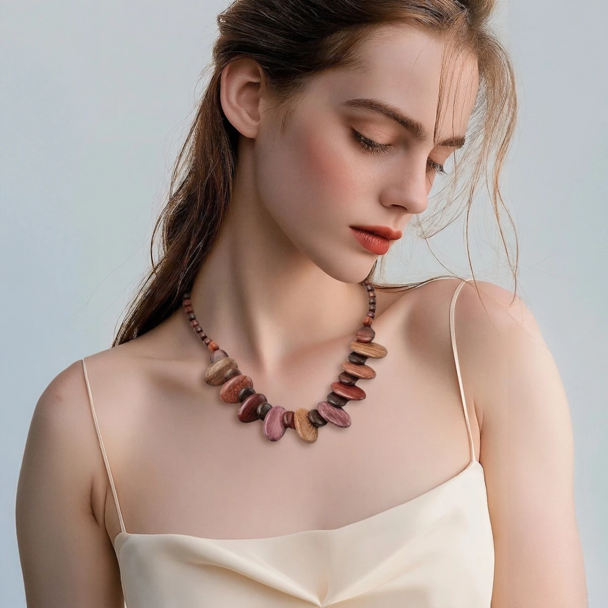 Collier bois multicolore June