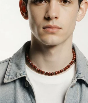 Alternative view of Collier homme Acajou Nico