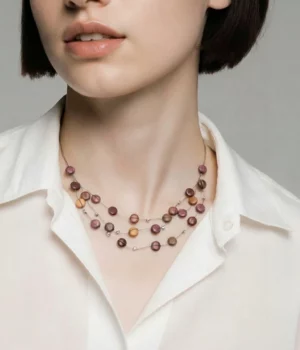 Alternative view of Collier triple bois Marty