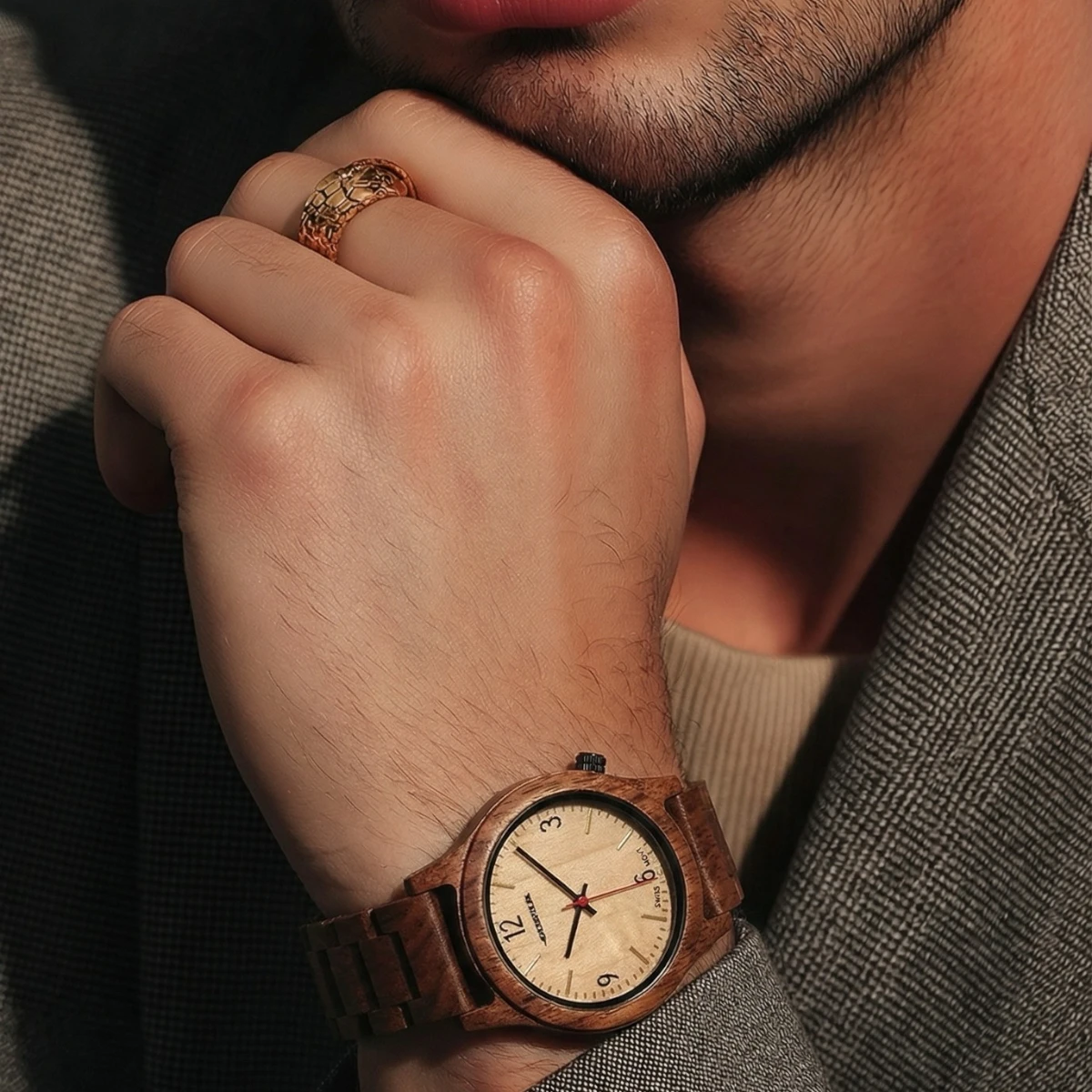 Montre bois homme noyer Moka – Image 7