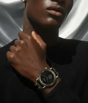 Alternative view of Montre homme métal et bois Quantum