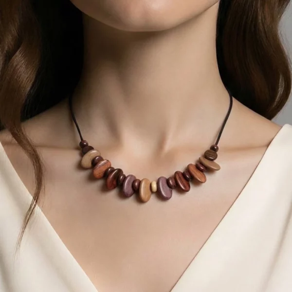 Ras du cou bois multicolore Lise