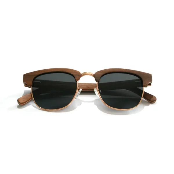 lunettes de soleil clubmaster en bois classic 390