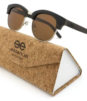 Lunettes en bois solaire CLASSIC 390E BLACK - élégantes, avec une monture ébène et protection UVA 400.