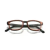 Lunettes en bois KALYSPOS pour femmes, monture rectangulaire et branches multicolores en acétate bio.