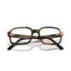 Lunettes rectangulaires La Bicolore 149XP en bois d’ébène et d’érable avec branches bio-acétate.