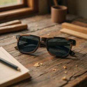 Lunette en bois personnalisable bicolore mixte rectangle